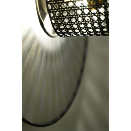 Duolla - Applique murale TOKYO RATTAN 1xE27/15W/230V d. 50 cm argent/noir