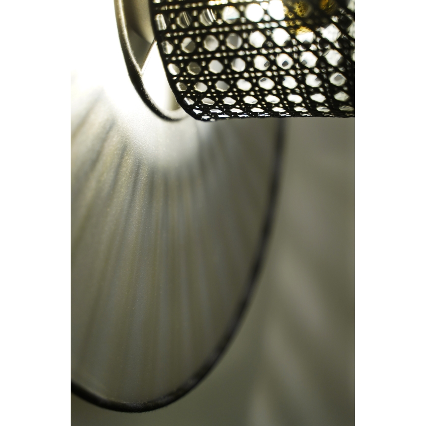 Duolla - Applique murale TOKYO RATTAN 1xE27/15W/230V d. 50 cm argent/noir