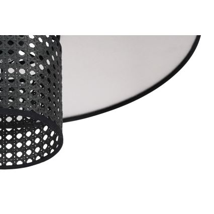 Duolla - Applique murale TOKYO RATTAN 1xE27/15W/230V d. 50 cm argent/noir