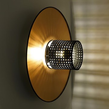 Duolla - Applique murale TOKYO RATTAN 1xE27/15W/230V d. 50 cm doré/noir