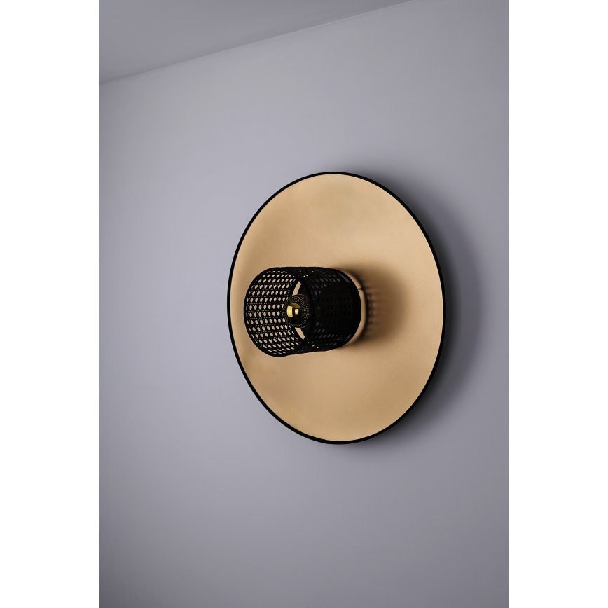 Duolla - Applique murale TOKYO RATTAN 1xE27/15W/230V d. 50 cm doré/noir