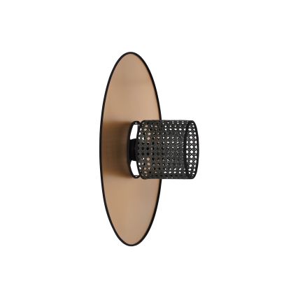 Duolla - Applique murale TOKYO RATTAN 1xE27/15W/230V d. 50 cm doré/noir