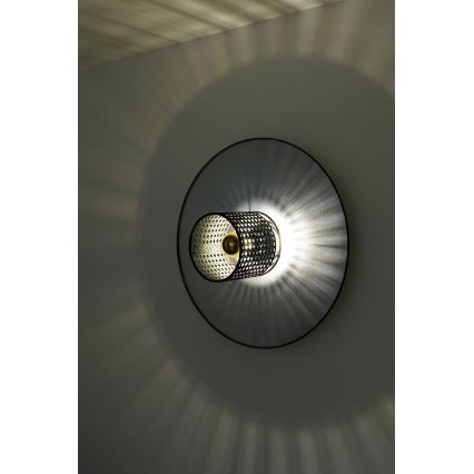 Duolla - Applique TOKYO RATTAN 1xE27/15W/230V diametro 50 cm argento/nero
