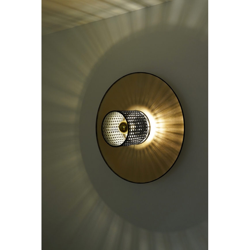 Duolla - Applique TOKYO RATTAN 1xE27/15W/230V diametro 50 cm oro/nero