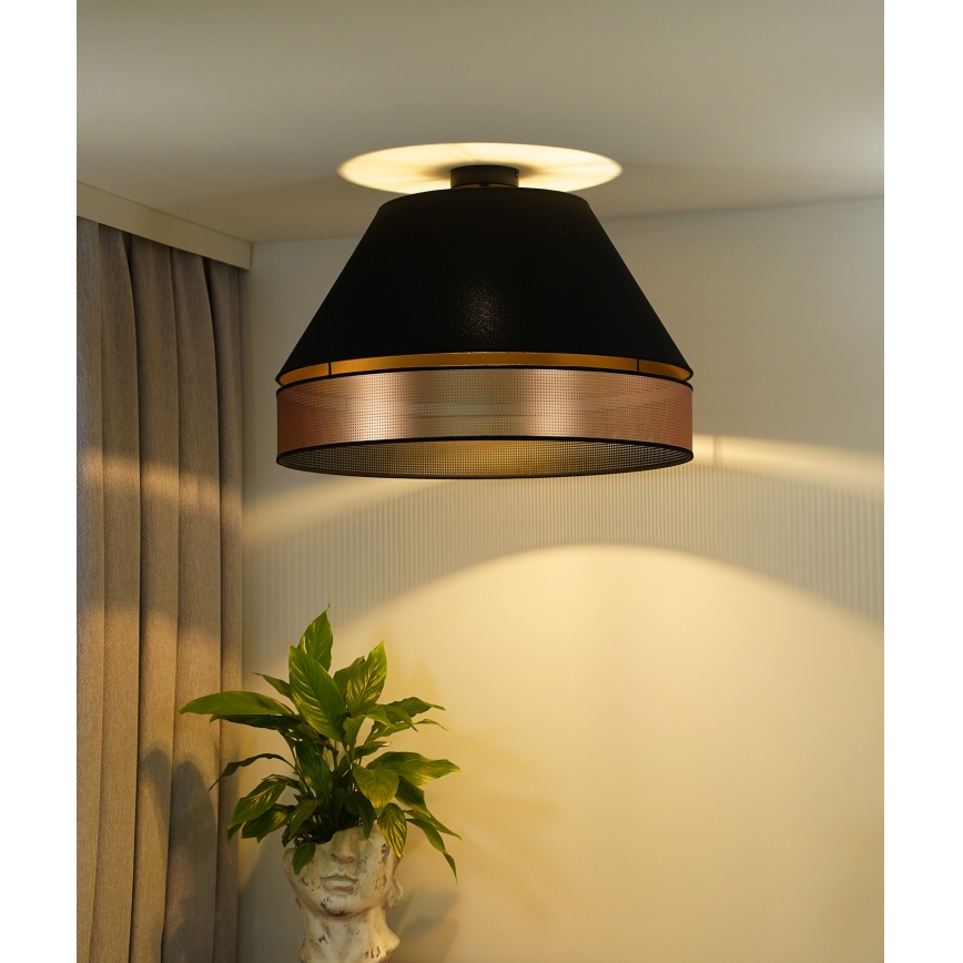 Duolla - Aufbauleuchte COPPER SHINY 1xE27/15W/230V d 60 cm schwarz/kupfern