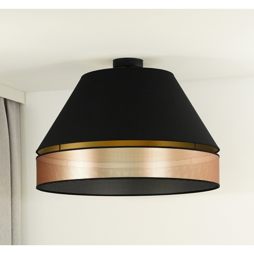 Duolla - Aufbauleuchte COPPER SHINY 1xE27/15W/230V d 60 cm schwarz/kupfern
