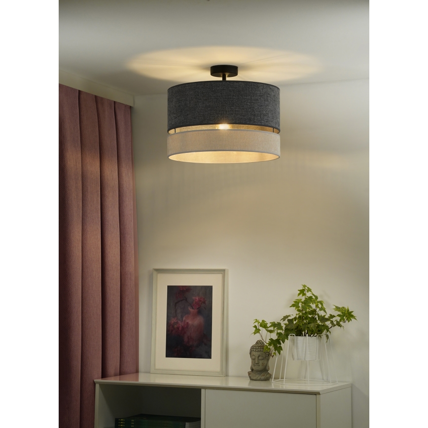 Duolla - Aufbauleuchte DOUBLE 1xE27/15W/230V d 40 cm grau