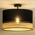 Duolla - Aufbauleuchte DOUBLE RATTAN 1xE27/15W/230V d 40 cm schwarz/beige