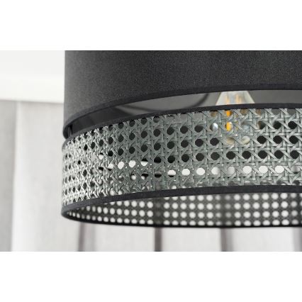 Duolla - Aufbauleuchte DOUBLE RATTAN 1xE27/15W/230V d 40 cm schwarz