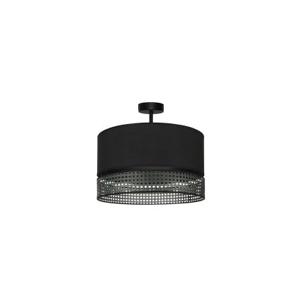 Duolla - Aufbauleuchte DOUBLE RATTAN 1xE27/15W/230V d 40 cm schwarz
