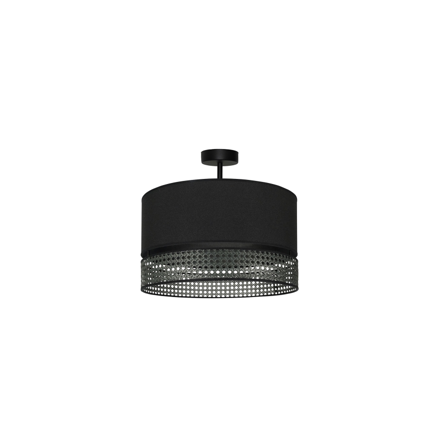 Duolla - Aufbauleuchte DOUBLE RATTAN 1xE27/15W/230V d 40 cm schwarz