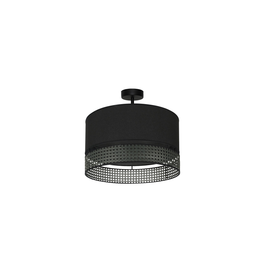 Duolla - Aufbauleuchte DOUBLE RATTAN 1xE27/15W/230V d 40 cm schwarz