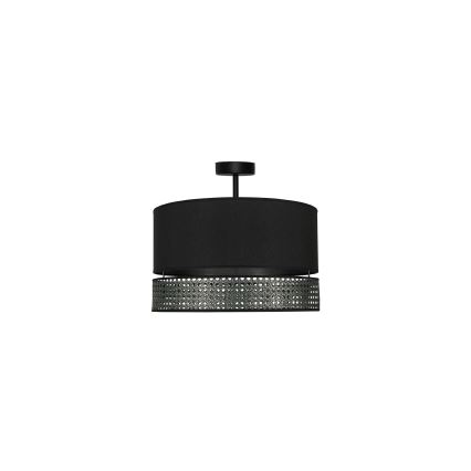 Duolla - Aufbauleuchte DOUBLE RATTAN 1xE27/15W/230V d 40 cm schwarz