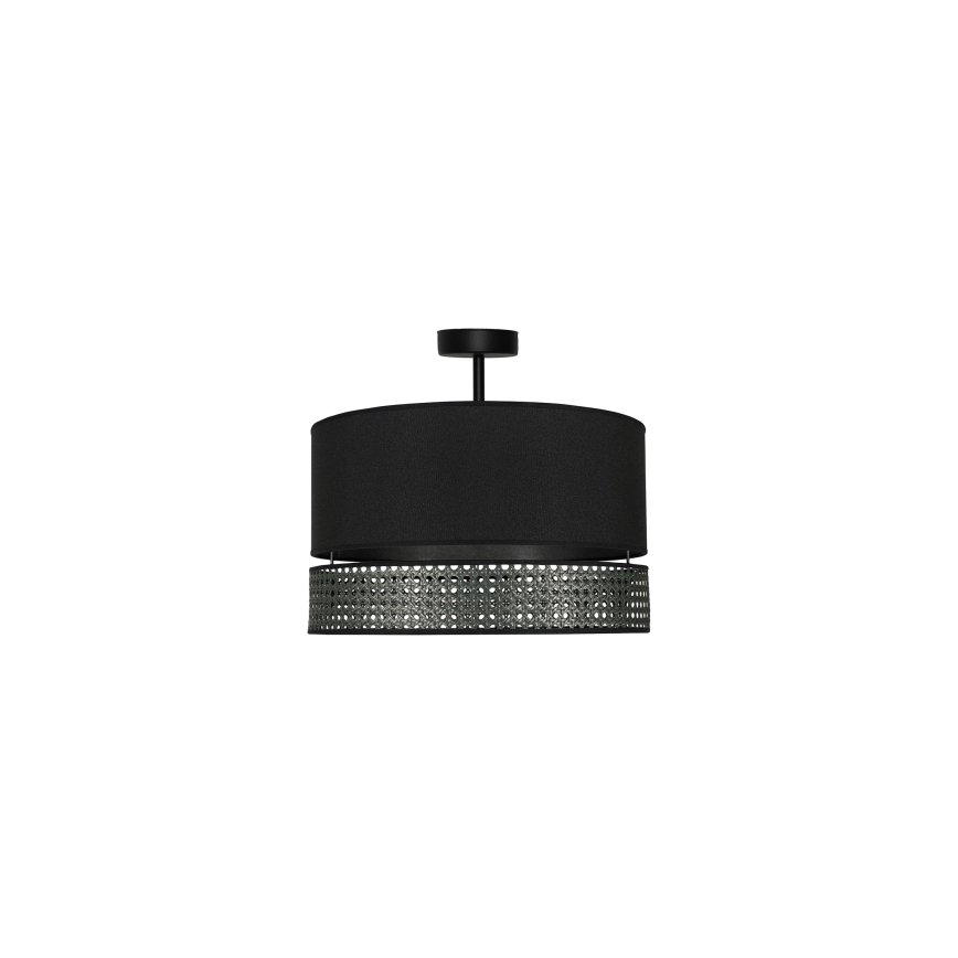 Duolla - Aufbauleuchte DOUBLE RATTAN 1xE27/15W/230V d 40 cm schwarz