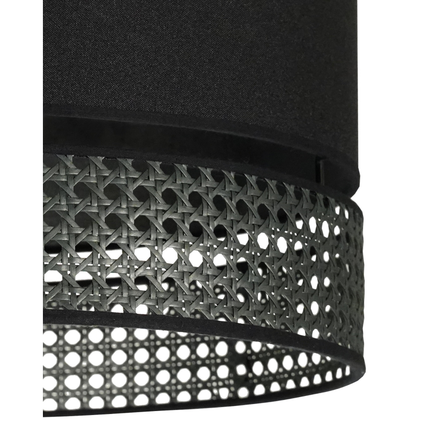 Duolla - Aufbauleuchte DOUBLE RATTAN 1xE27/15W/230V d 40 cm schwarz