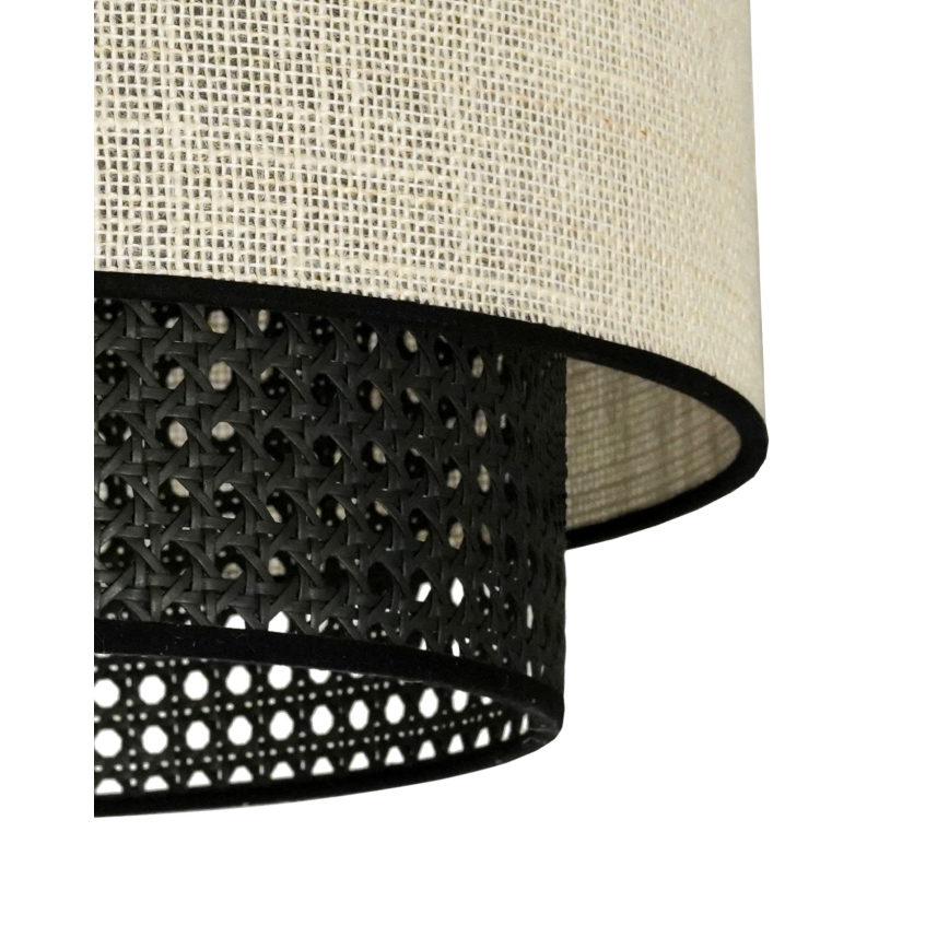 Duolla - Aufbauleuchte RATTAN YUTE 1xE27/15W/230V d 45 cm cremefarben/schwarz