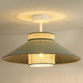 Duolla - Aufbauleuchte RIO RATTAN 1xE27/15W/230V d 45 cm grün/Rattan