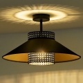 Duolla - Aufbauleuchte RIO RATTAN 1xE27/15W/230V d 45 cm schwarz/golden