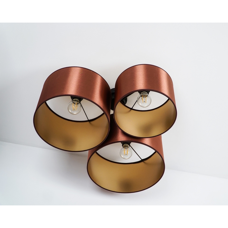 Duolla - Aufbauleuchte ROLLER TRIO SHINY 3xE27/15W/230V kupfern/golden