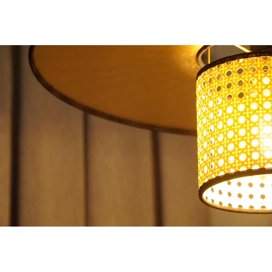 Duolla - Aufbauleuchte TOKYO RATTAN 1xE27/15W/230V d 50 cm golden/Rattan