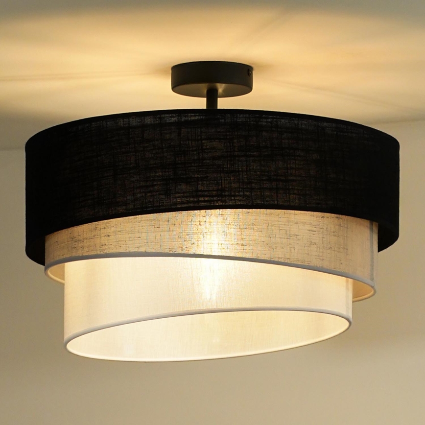 Duolla - Aufbauleuchte TRIO 1xE27/15W/230V d 45 cm schwarz/grau/weiß