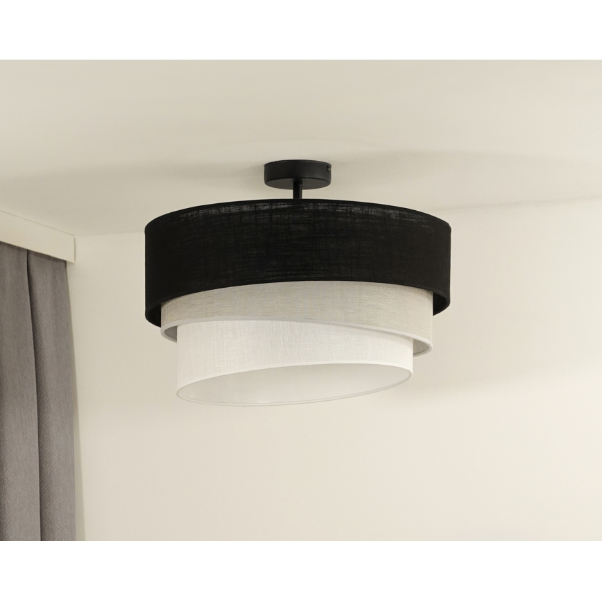 Duolla - Aufbauleuchte TRIO 1xE27/15W/230V d 45 cm schwarz/grau/weiß