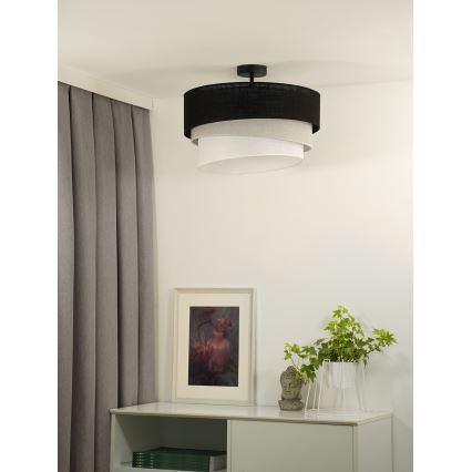 Duolla - Aufbauleuchte TRIO 1xE27/15W/230V d 45 cm schwarz/grau/weiß