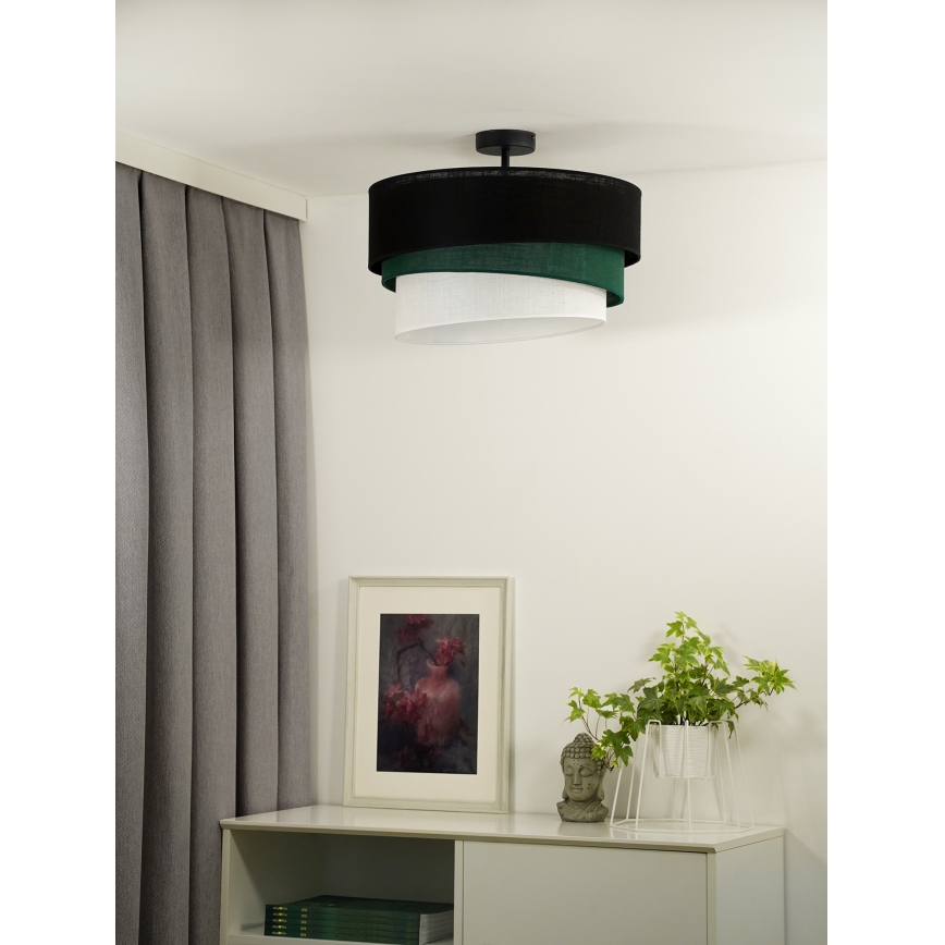Duolla - Aufbauleuchte TRIO 1xE27/15W/230V d 45 cm schwarz/grün/weiß