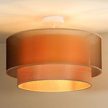 Duolla - Aufbauleuchte WOOD BOHO 1xE27/15W/230V d 45 cm kupfern/beige