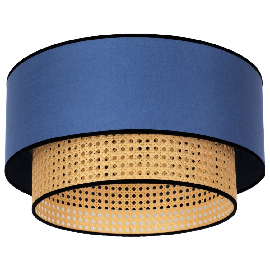 Duolla - Deckenleuchte BOHO 1xE27/15W/230V d 45 cm blau/Rattan