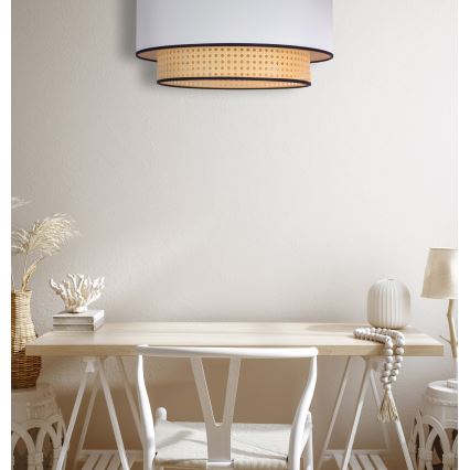 Duolla - Deckenleuchte BOHO 1xE27/15W/230V d 45 cm weiß/Rattan