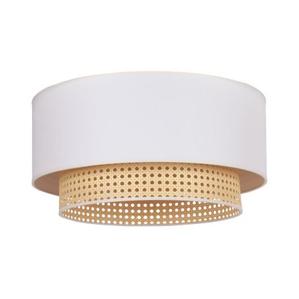 Duolla - Deckenleuchte BOHO 3xE27/15W/230V Durchmesser 60 cm cremefarben/Rattan