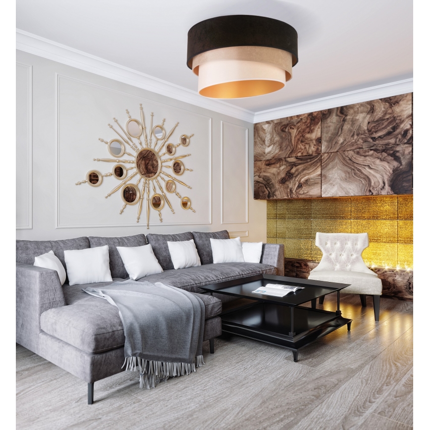 Duolla - Deckenleuchte DEVON 1xE27/40W/230V d 45 cm schwarz/beige