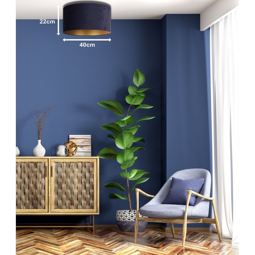 Duolla - Deckenleuchte ROLLER 1xE27/15W/230V Durchmesser 40 cm blau/golden