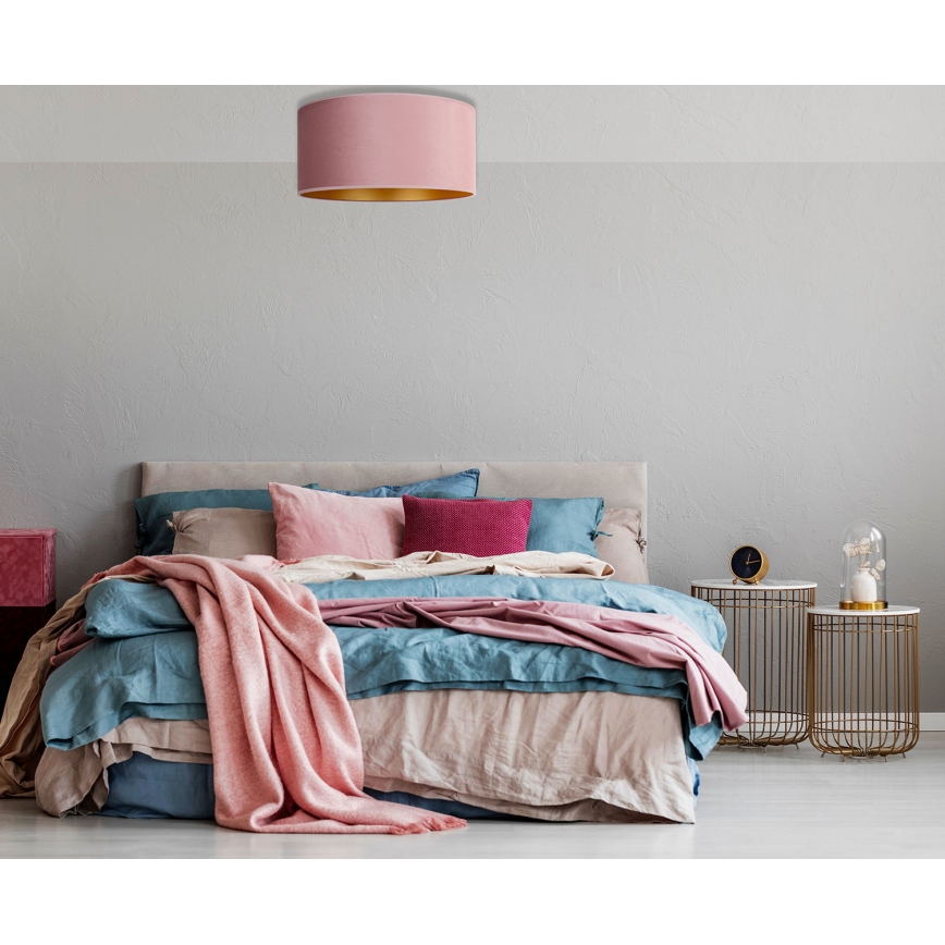 Duolla - Deckenleuchte ROLLER 3xE27/15W/230V Ø 60 cm rosa/gold