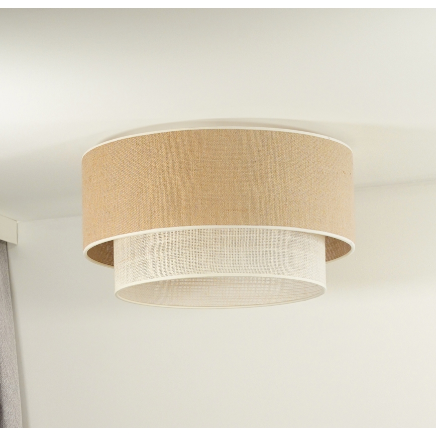 Duolla - Deckenleuchte YUTE BOHO 1xE27/15W/230V d 45 cm braun/cremefarben