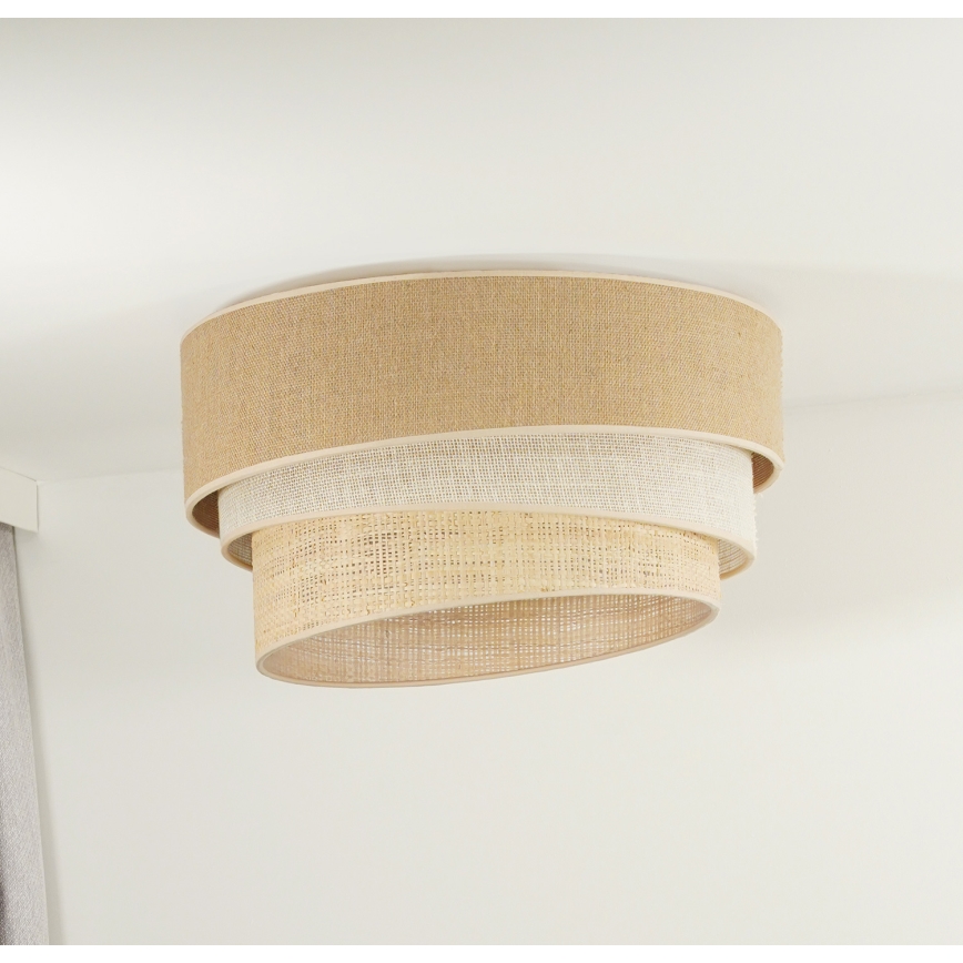 Duolla - Deckenleuchte YUTE TRIO 3xE27/15W/230V d 60 cm braun/grau/beige