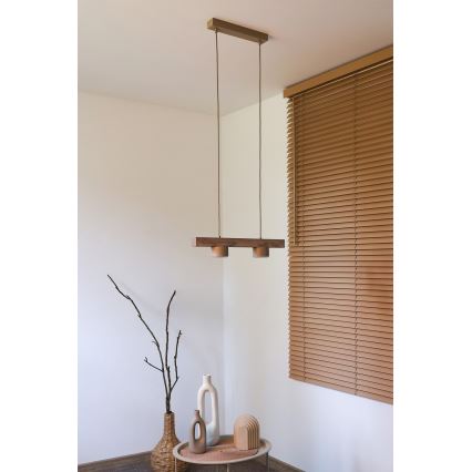 Duolla - Hängeleuchte an Kabel IRONLINE 2xGX53/3W/230V Kiefer Eiche/beige