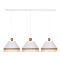 Duolla - Hängeleuchte an Schnur AVIGNON 3xE27/15W/230V weiß/Rattan