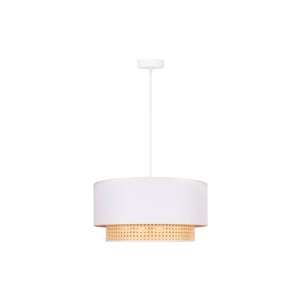 Duolla - Hängeleuchte an Schnur BOHO 1xE27/15W/230V d 45 cm cremefarben/Rattan