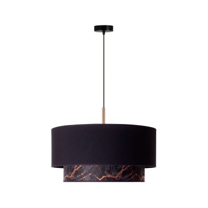 Duolla - Hängeleuchte an Schnur NANTES 1xE27/15W/230V d 45 cm schwarz/kupfern