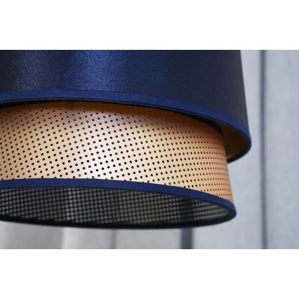 Duolla - Hängeleuchte BELL SHINY 1xE27/15W/230V d 25 cm blau/kupfern