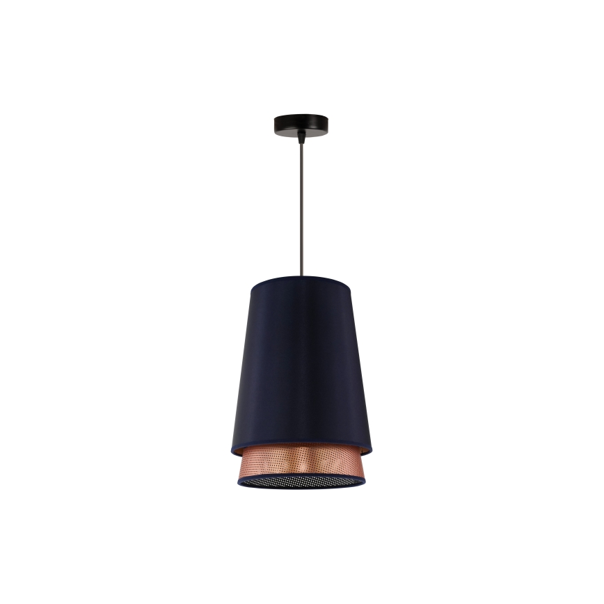 Duolla - Hängeleuchte BELL SHINY 1xE27/15W/230V d 25 cm blau/kupfern