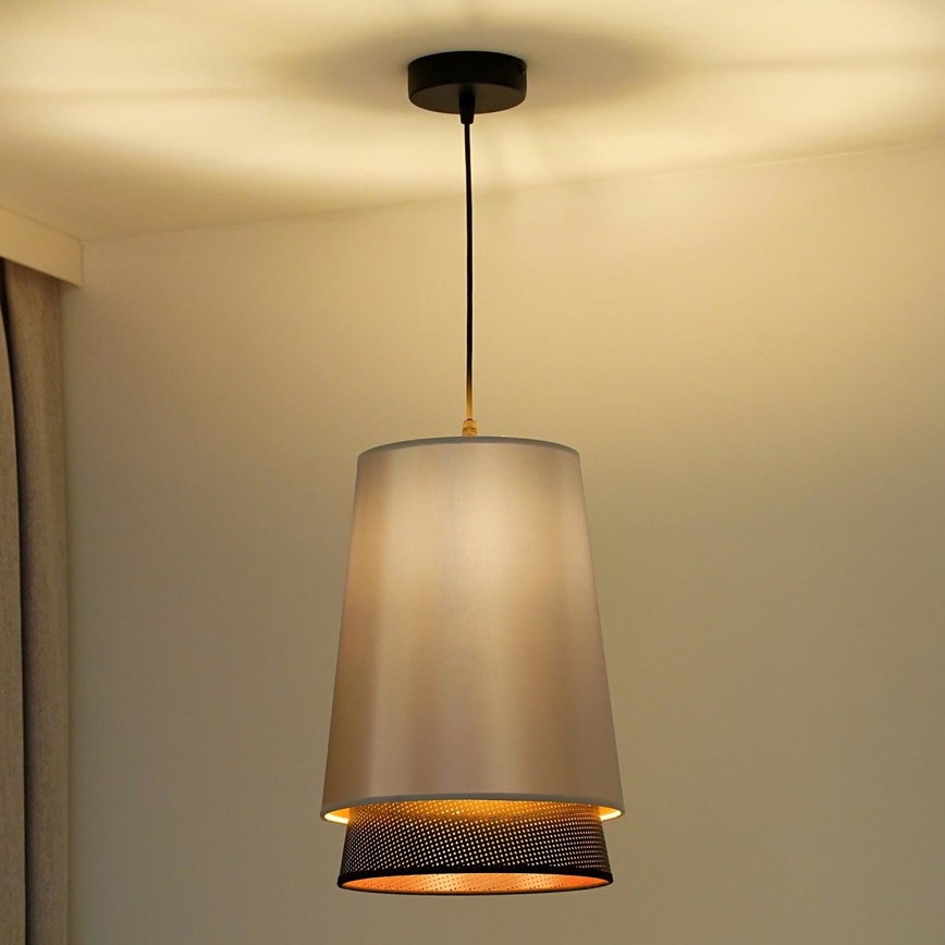 Duolla - Hängeleuchte BELL SHINY 1xE27/15W/230V d 25 cm silbern/schwarz