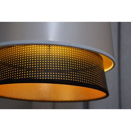 Duolla - Hängeleuchte BELL SHINY 1xE27/15W/230V d 25 cm silbern/schwarz