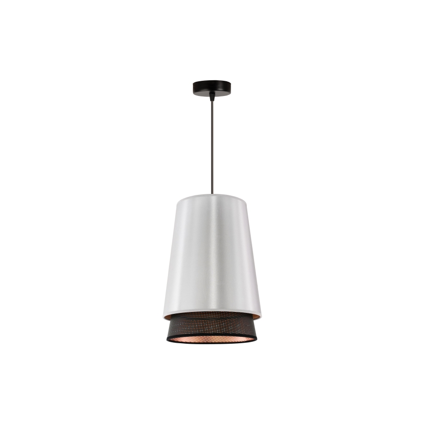 Duolla - Hängeleuchte BELL SHINY 1xE27/15W/230V d 25 cm silbern/schwarz