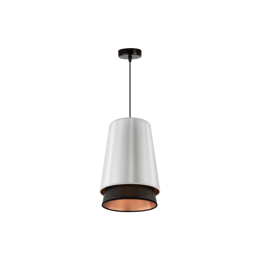 Duolla - Hängeleuchte BELL SHINY 1xE27/15W/230V d 25 cm silbern/schwarz
