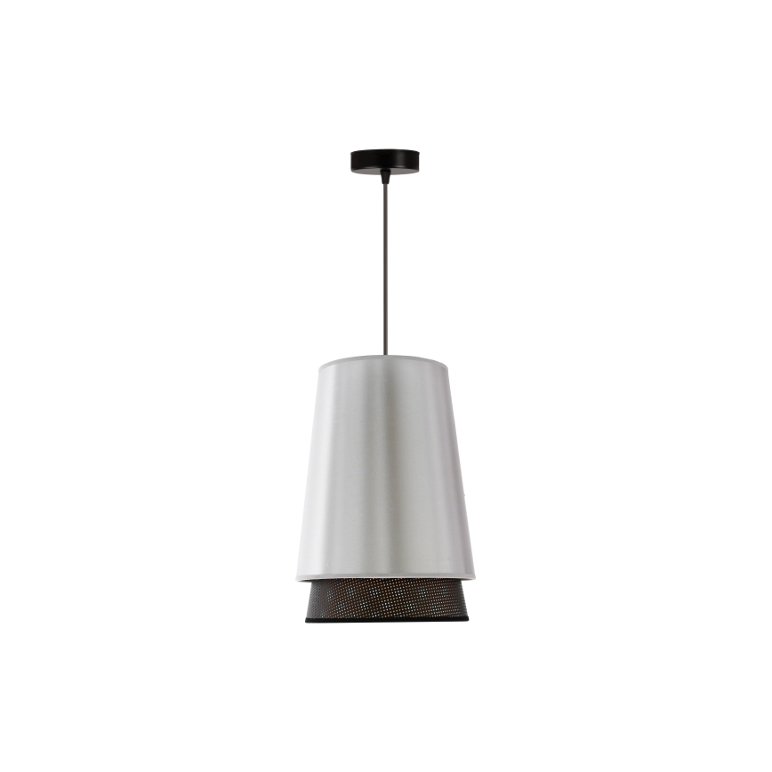 Duolla - Hängeleuchte BELL SHINY 1xE27/15W/230V d 25 cm silbern/schwarz