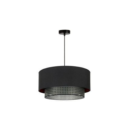 Duolla - Hängeleuchte BOHO RATTAN 1xE27/15W/230V d 45 cm schwarz