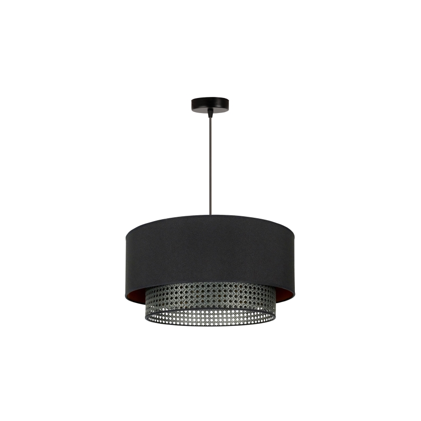 Duolla - Hängeleuchte BOHO RATTAN 1xE27/15W/230V d 45 cm schwarz
